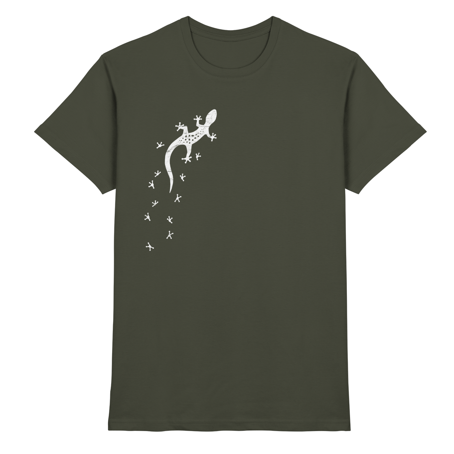 Gecko Eidechse Silhouette hell - Premium Shirt