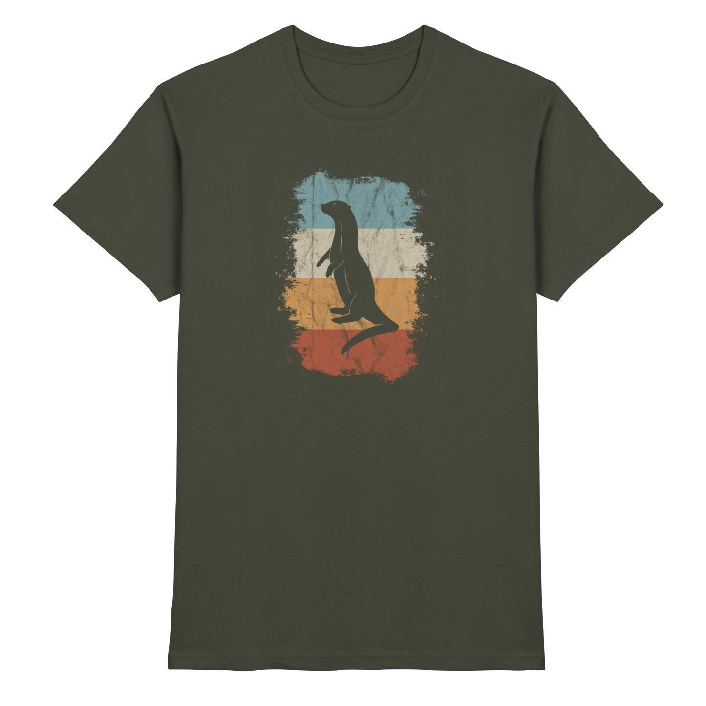 Retro Otter Fischotter Silhouette - Premium Shirt