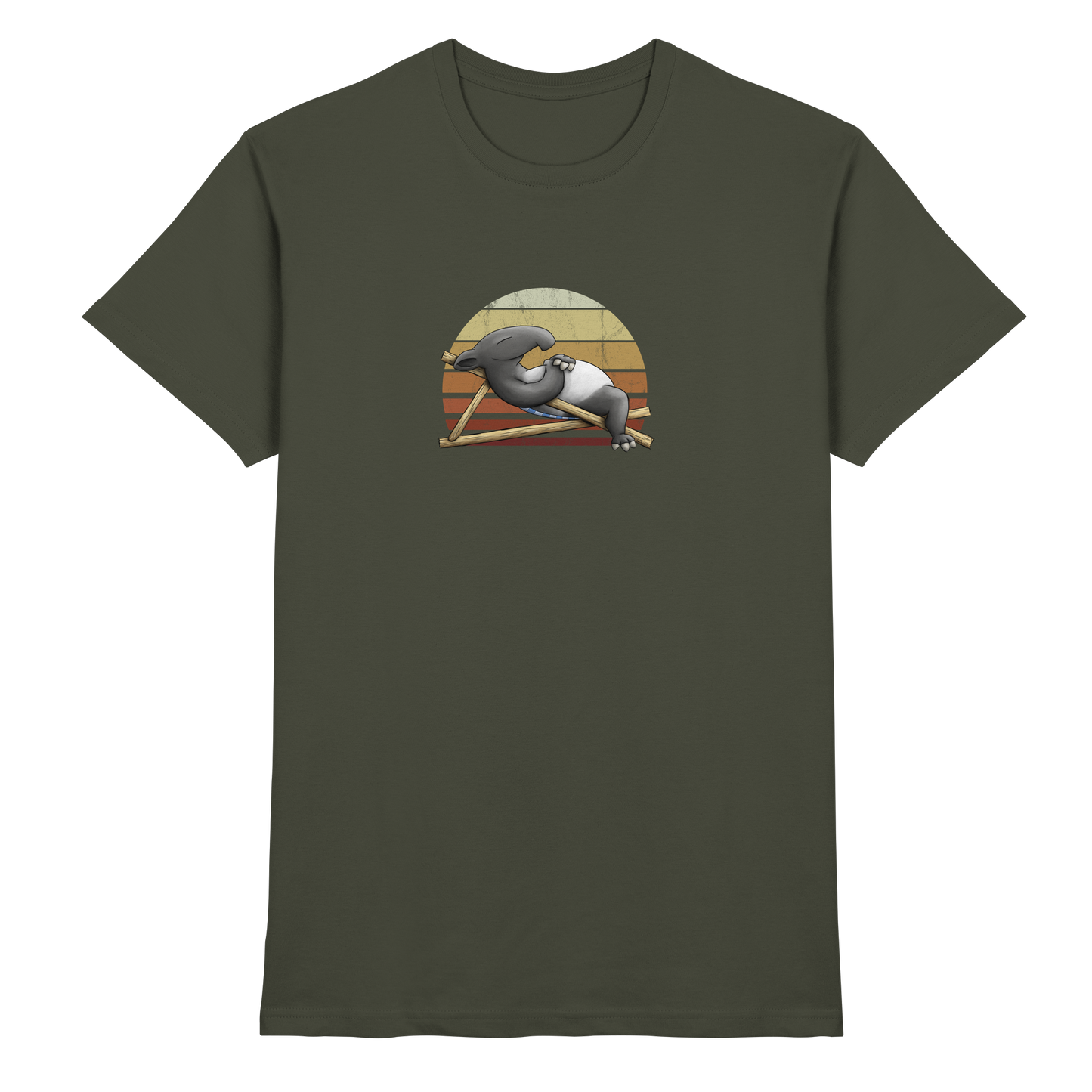 Lässiger Retro Sundown Tapir - Premium Shirt