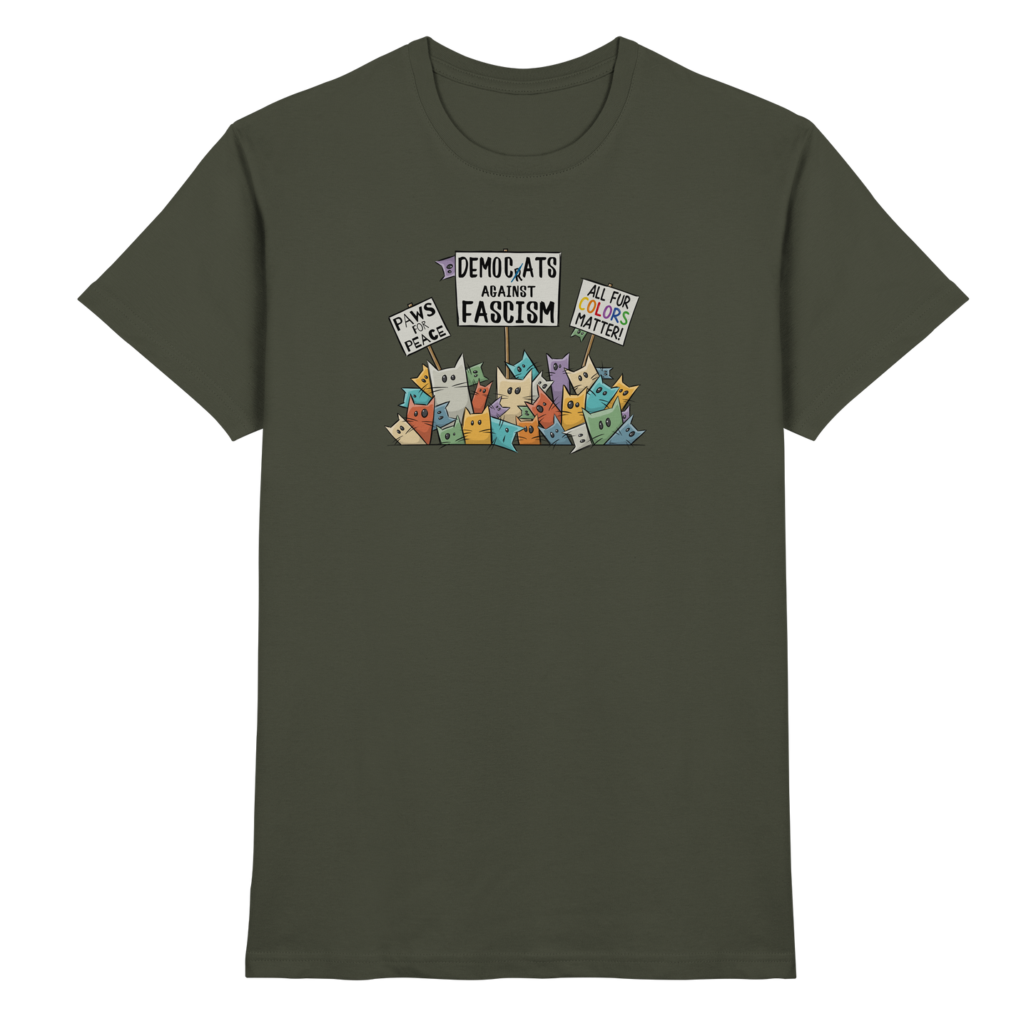 Demo-Katzen gegen Faschismus und für Vielfalt - Premium Shirt