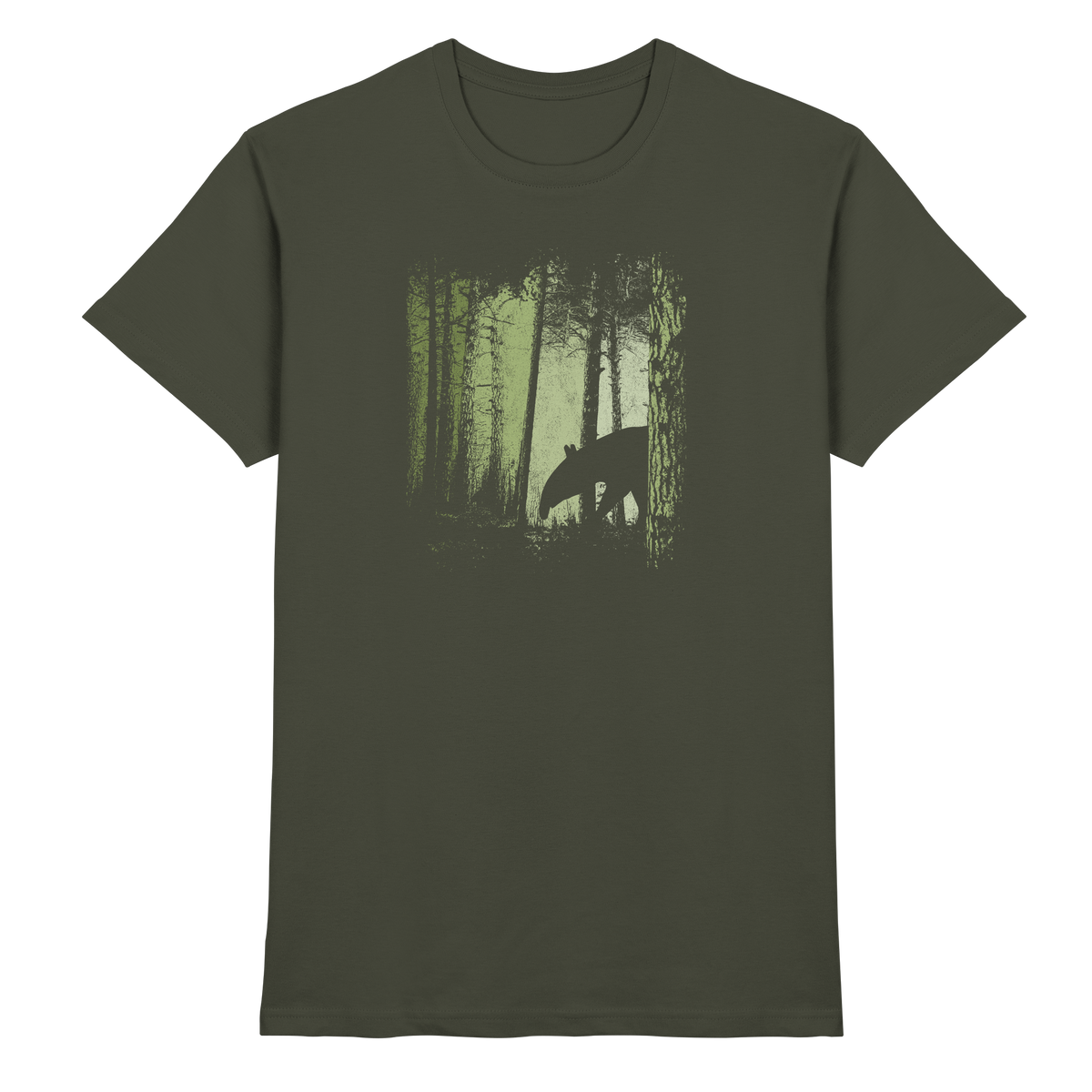 Lässiger Tapir im Zwielicht Wald - Premium Shirt