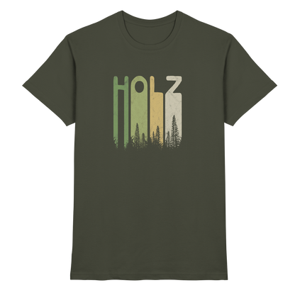 Holz Retro Wald Schriftzug - Premium Shirt