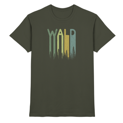 Wald Retro Forst Schriftzug - Premium Shirt