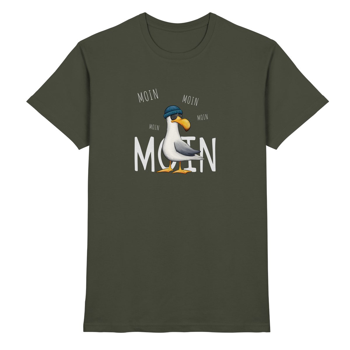 Moin Moin Lässige Hipster Möwe  - Premium Shirt