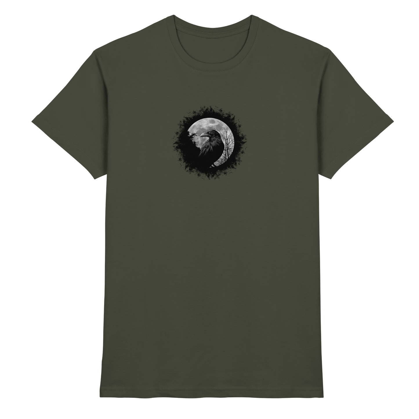 Schwarzer Rabe bei Vollmond  - Premium Shirt