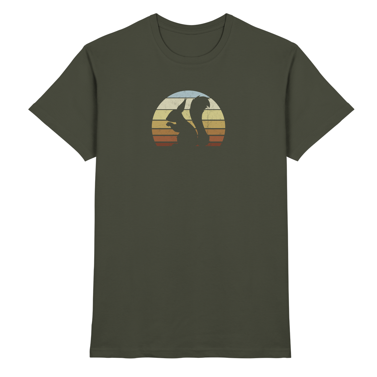 Retro Eichhörnchen Silhouette - Premium Shirt