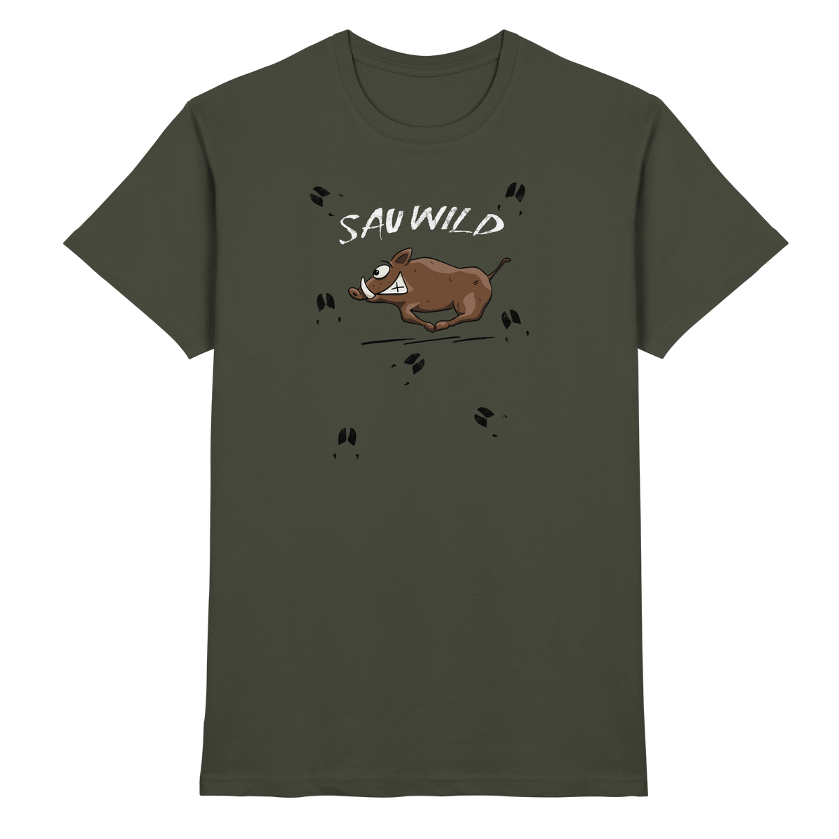 Sauwild wilde Sau | Wildschwein Keiler - Premium Shirt
