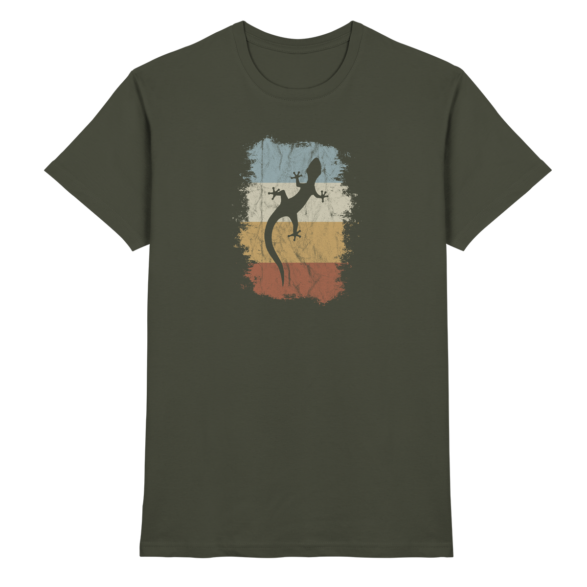 Retro Gecko Salamander Silhouette - Premium Shirt
