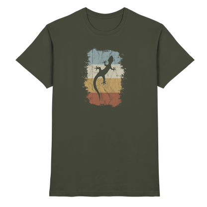 Retro Gecko Salamander Silhouette - Premium Shirt