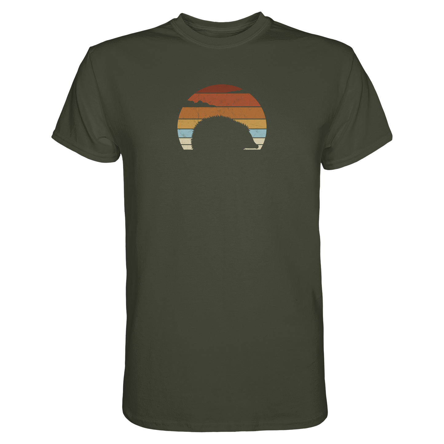 Retro Igel Silhouette im Sonnenuntergang - Premium Shirt