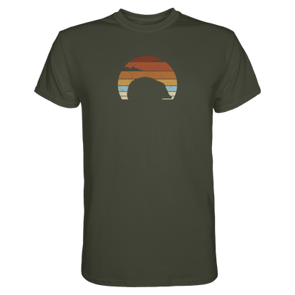 Retro Igel Silhouette im Sonnenuntergang - Premium Shirt