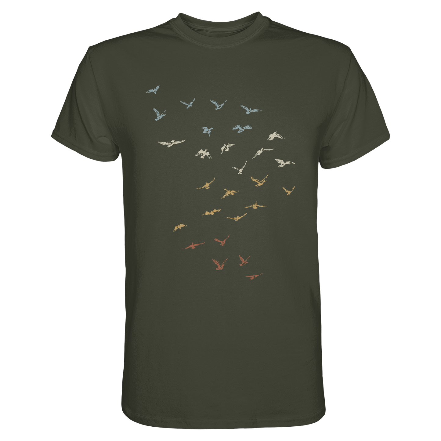 Retro Vogel Schwarm - Premium Shirt