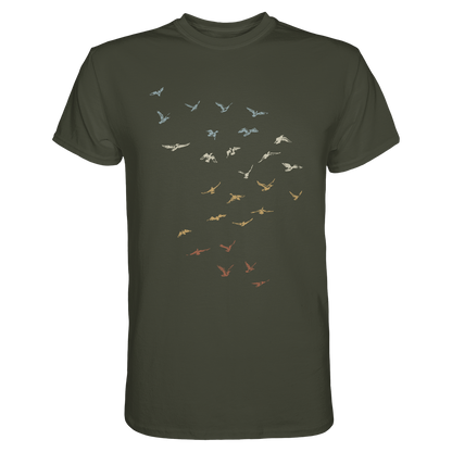 Retro Vogel Schwarm - Premium Shirt