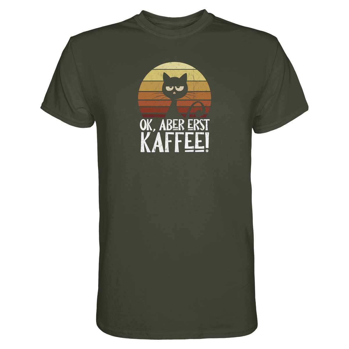 Ok, aber erst Kaffee | launische Katze - Premium Shirt