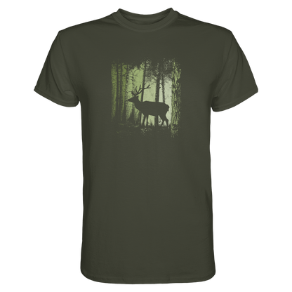 Hirsch im Zwielicht Wald - Premium Shirt