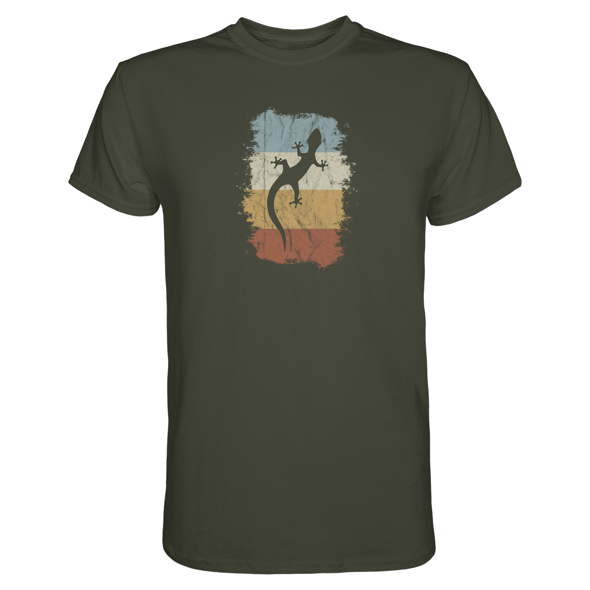 Retro Gecko Salamander Silhouette - Premium Shirt