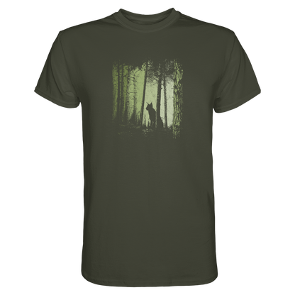 Luchs Wildkatze im Zwielicht Wald - Premium Shirt