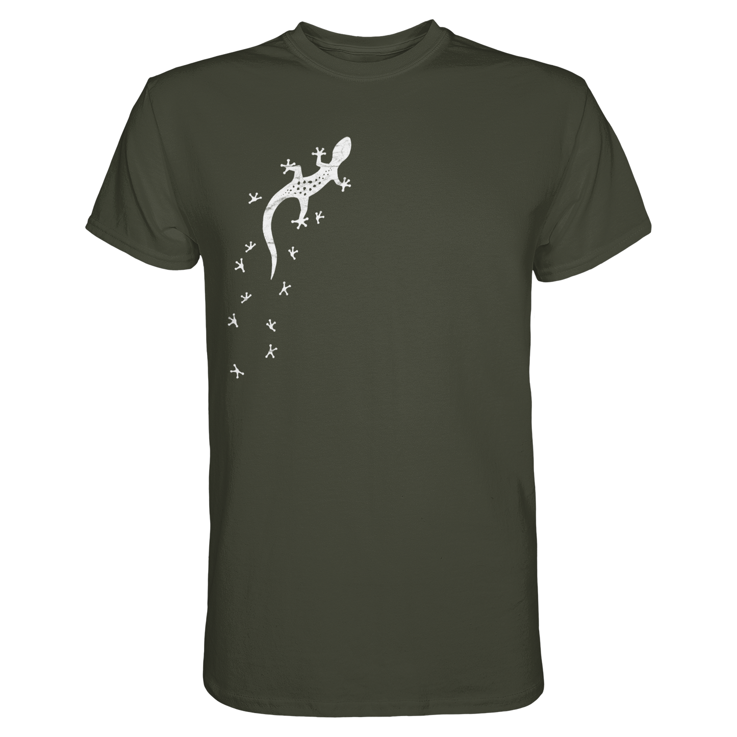 Gecko Eidechse Silhouette hell - Premium Shirt