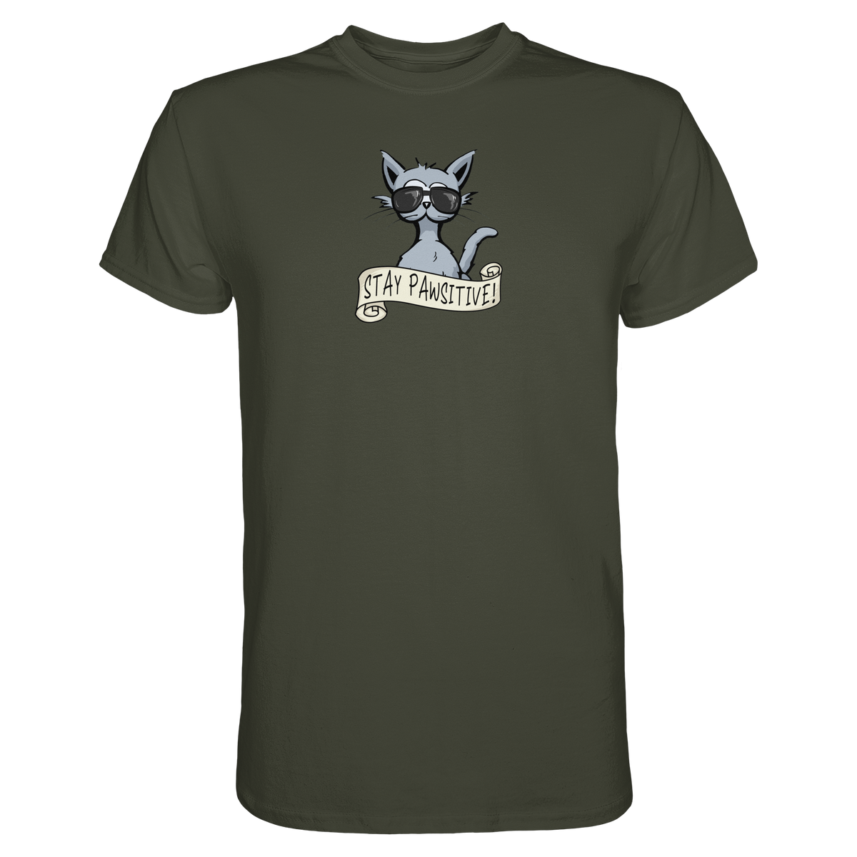Stay Pawsitive Bleib lässig Hipster Katze - Premium Shirt