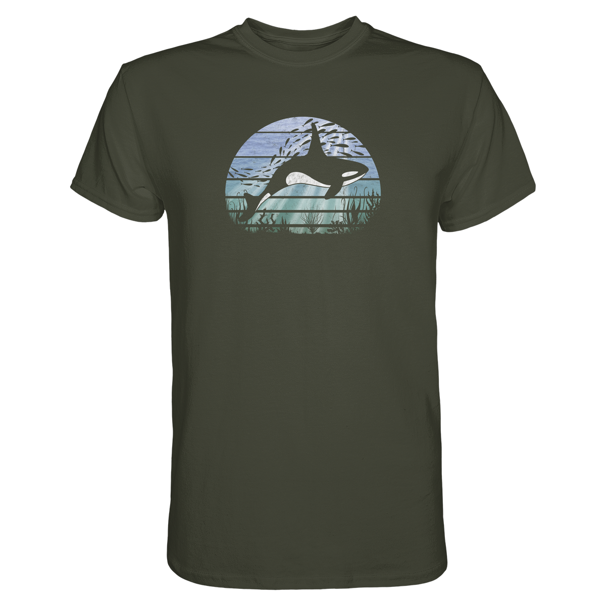 Retro Tiefsee Schwertwal Orca - Premium Shirt