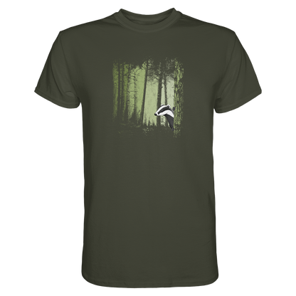 frecher Dachs im Zwielicht Wald - Premium Shirt