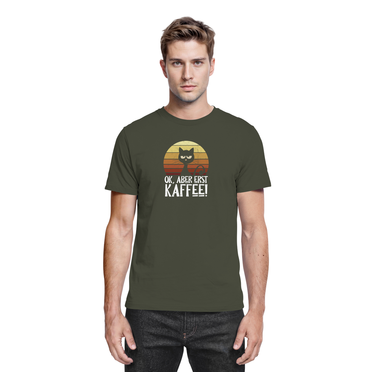 Ok, aber erst Kaffee | launische Katze - Premium Shirt