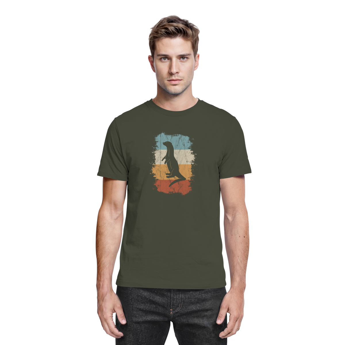 Retro Otter Fischotter Silhouette - Premium Shirt