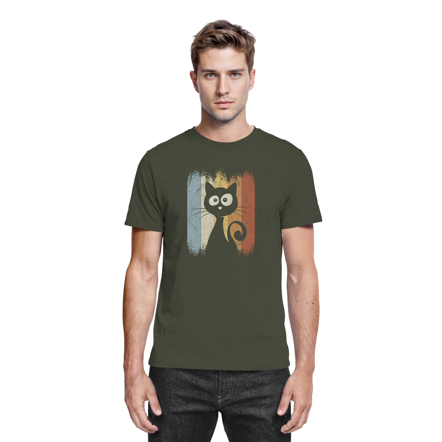 Retro Katze Silhouette - Premium Shirt