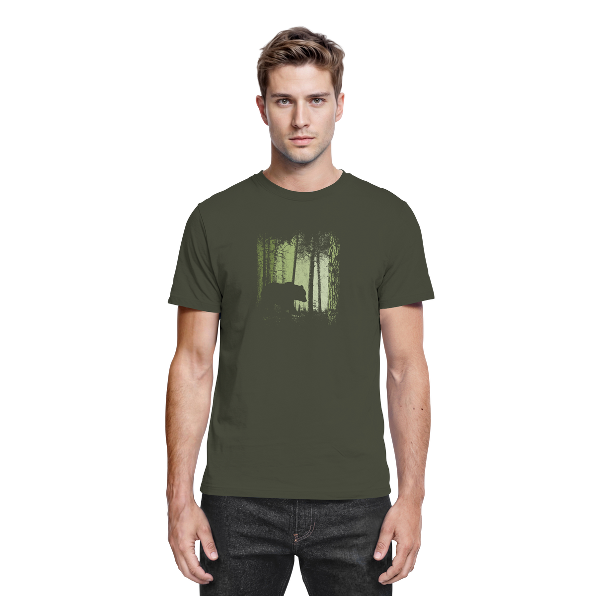 Braunbär im Zwielicht Wald - Premium Shirt