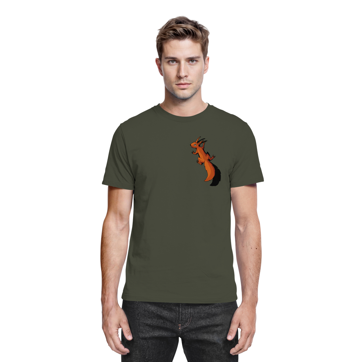 Süßes Eichhörnchen klettert - Premium Shirt