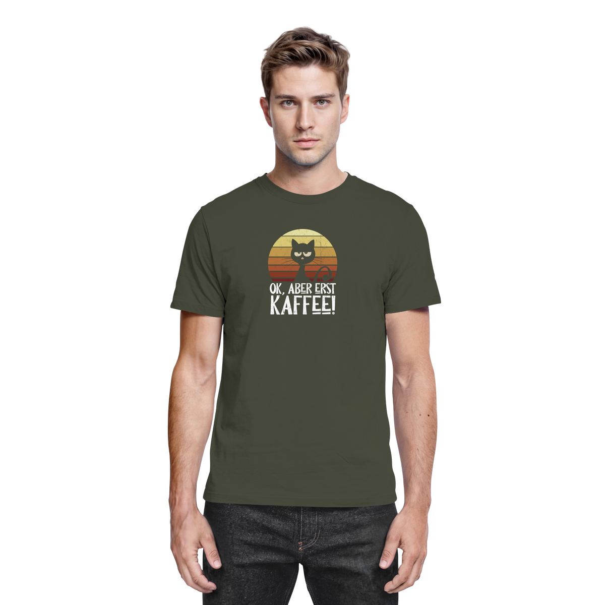 Ok, aber erst Kaffee | launische Katze - Premium Shirt
