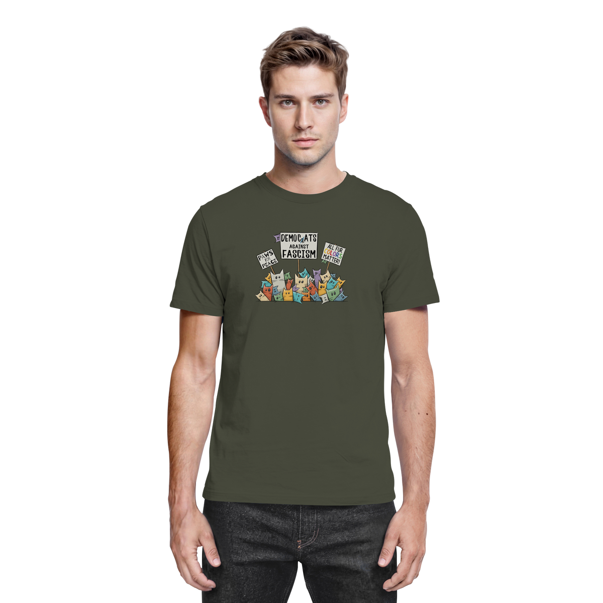 Demo-Katzen gegen Faschismus und für Vielfalt - Premium Shirt