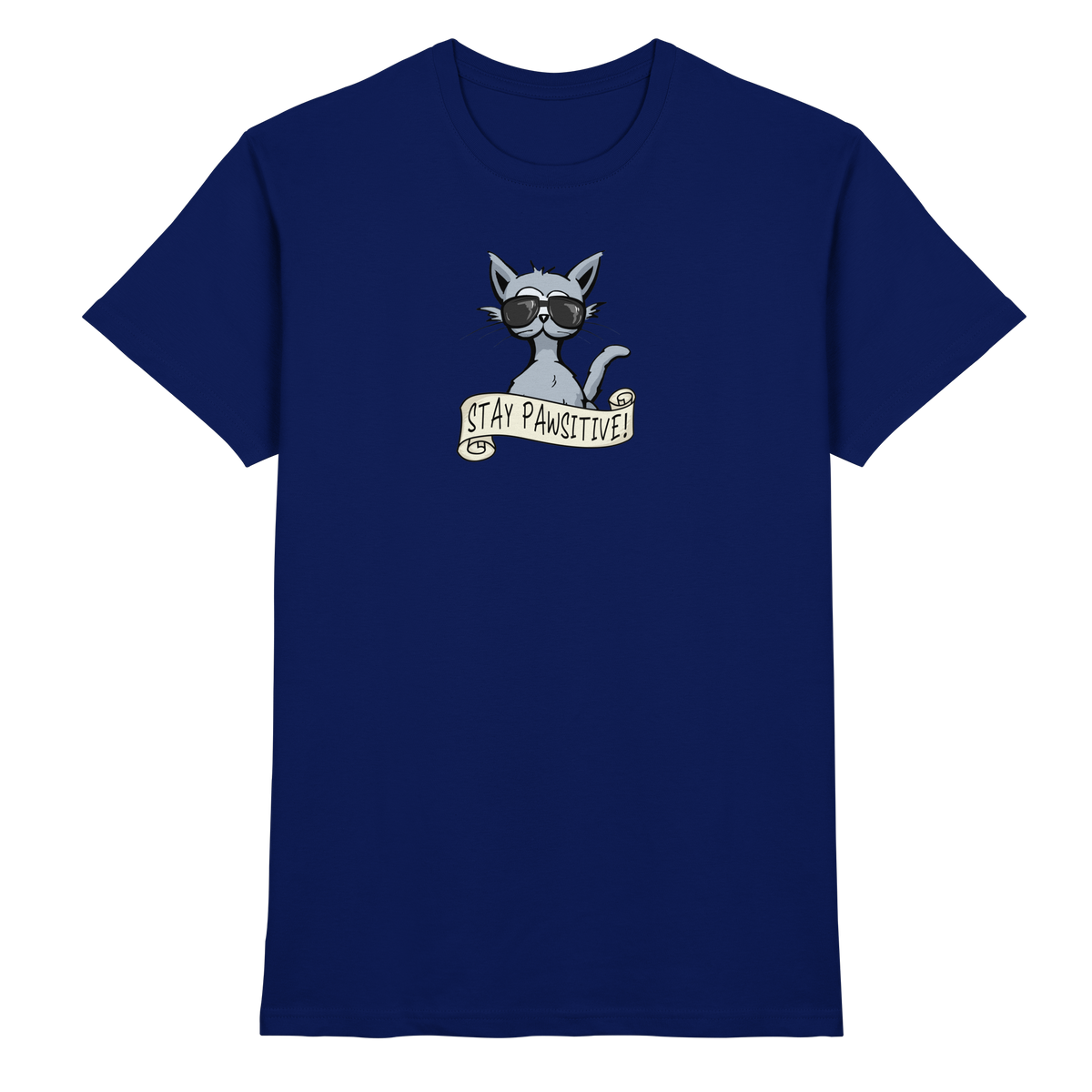 Stay Pawsitive Bleib lässig Hipster Katze - Premium Shirt