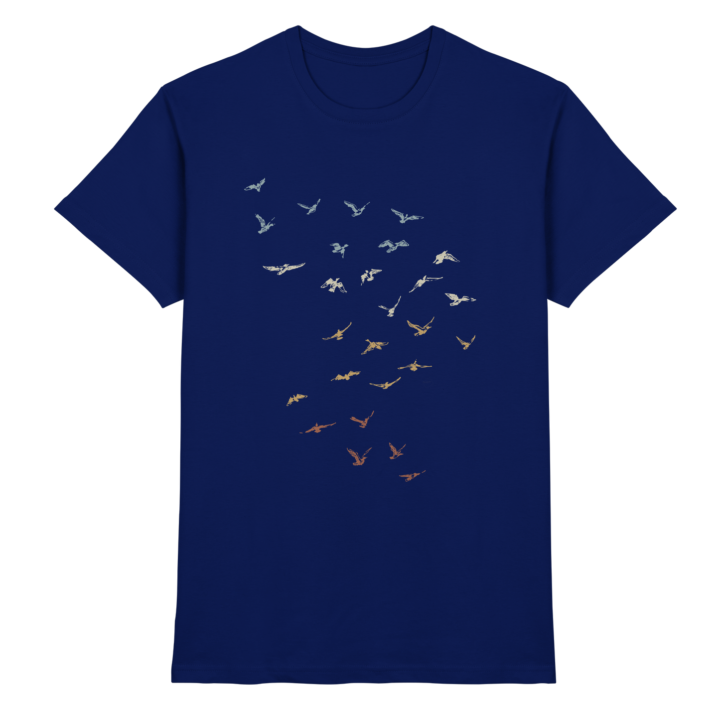 Retro Vogel Schwarm - Premium Shirt
