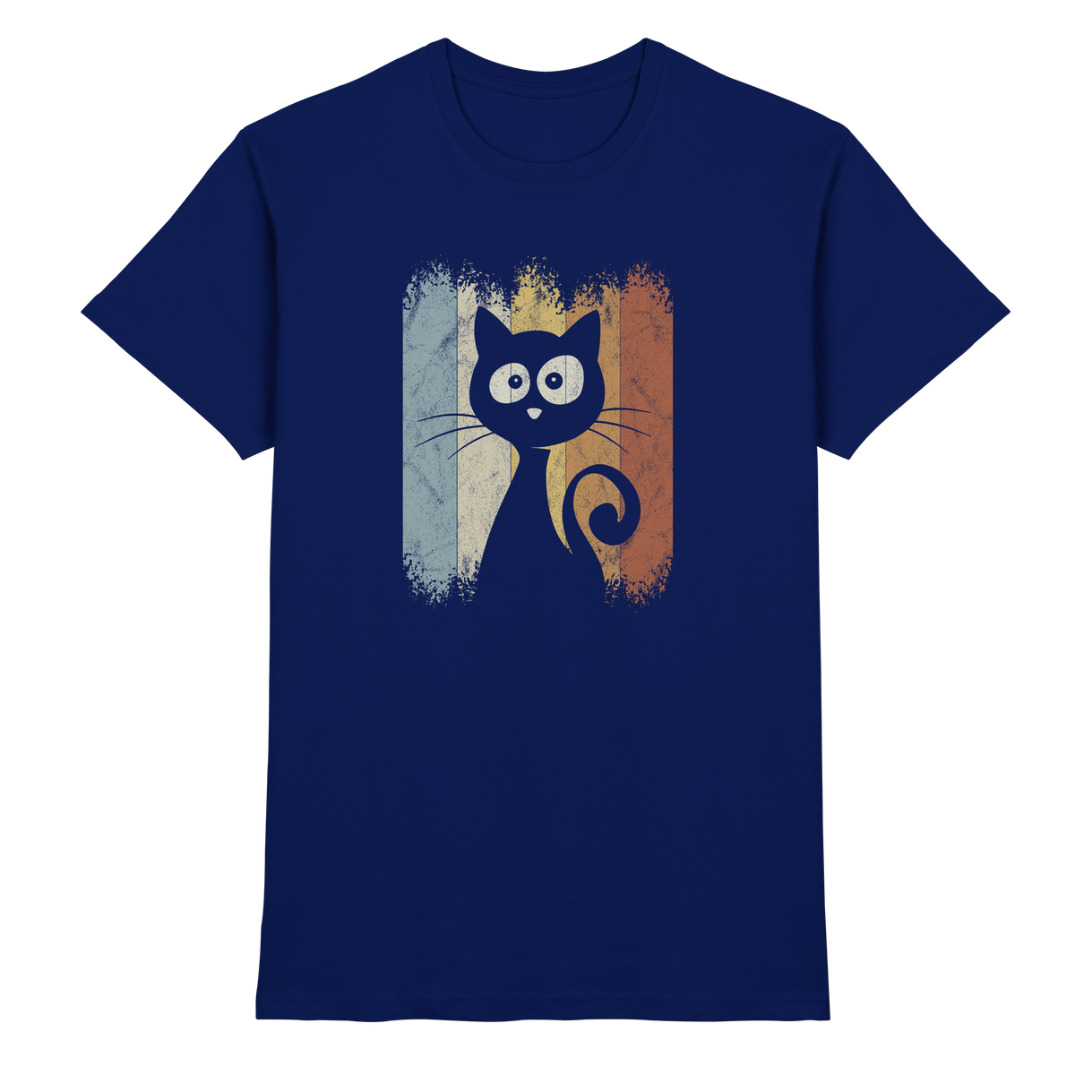 Retro Katze Silhouette - Premium Shirt
