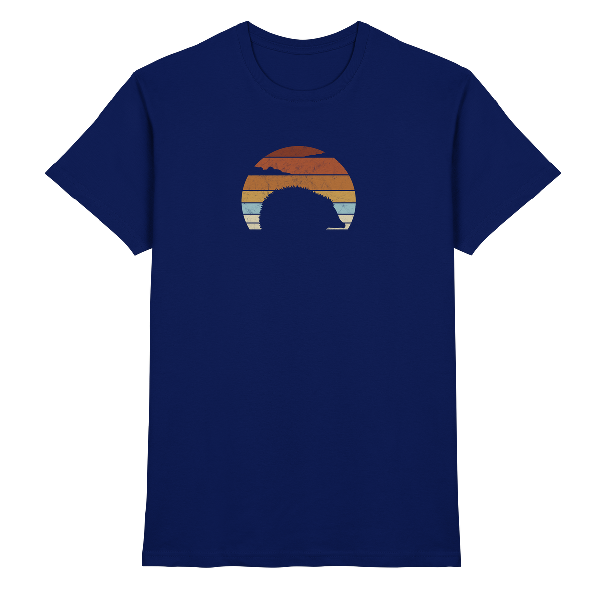 Retro Igel Silhouette im Sonnenuntergang - Premium Shirt