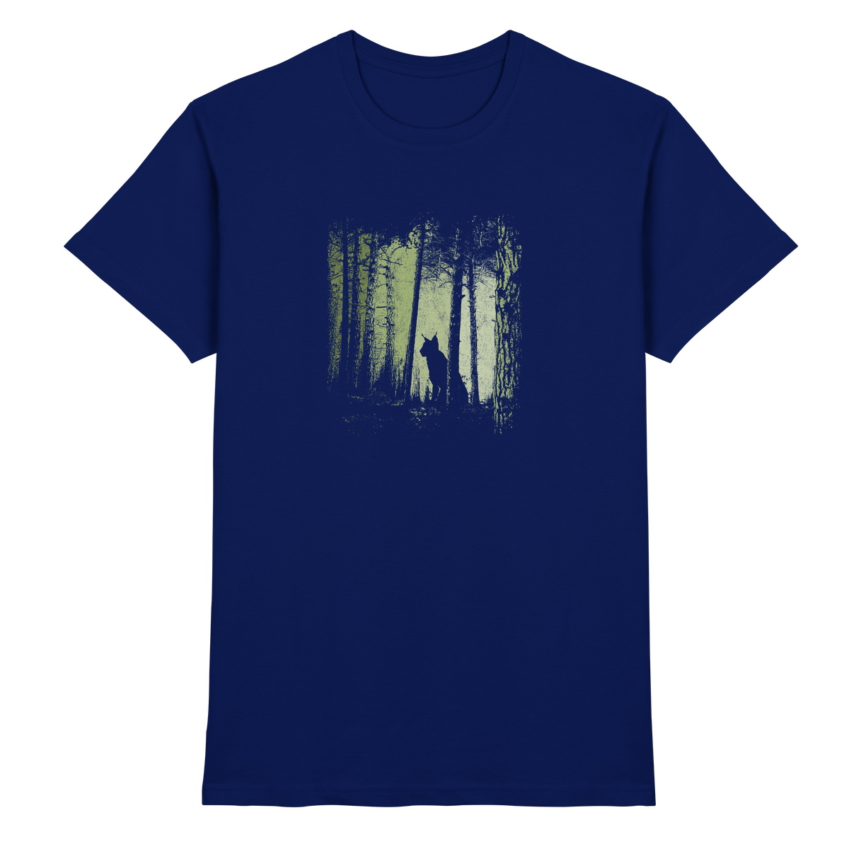 Luchs Wildkatze im Zwielicht Wald - Premium Shirt