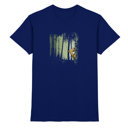 Comic Bär versteckt im Zwielicht Wald - Premium Shirt