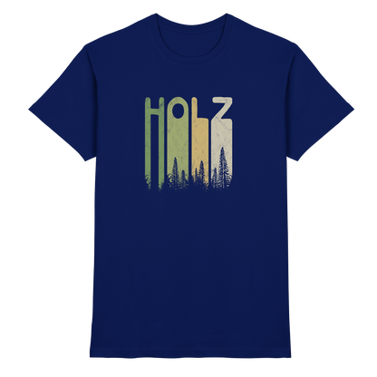 Holz Retro Wald Schriftzug - Premium Shirt