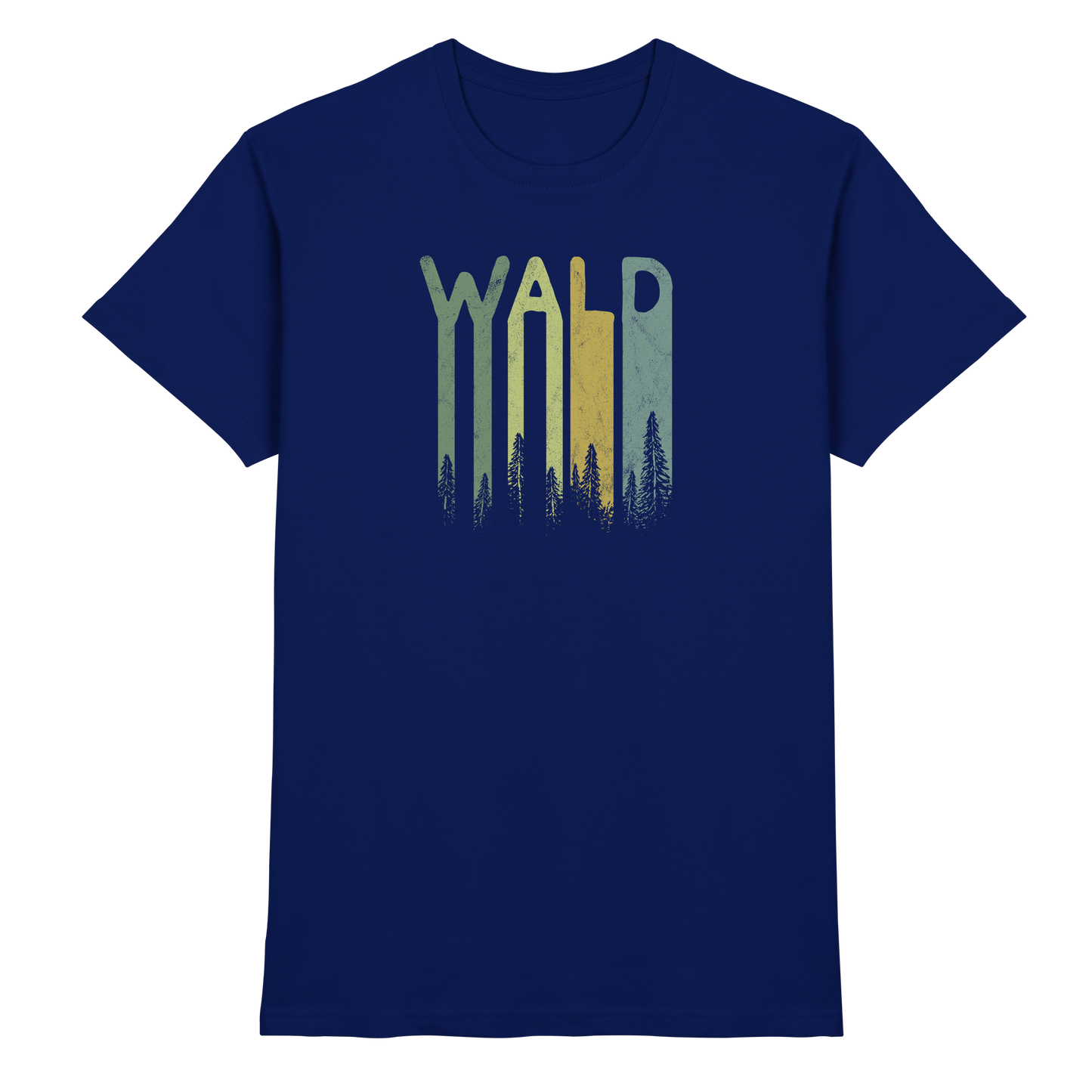Wald Retro Forst Schriftzug - Premium Shirt