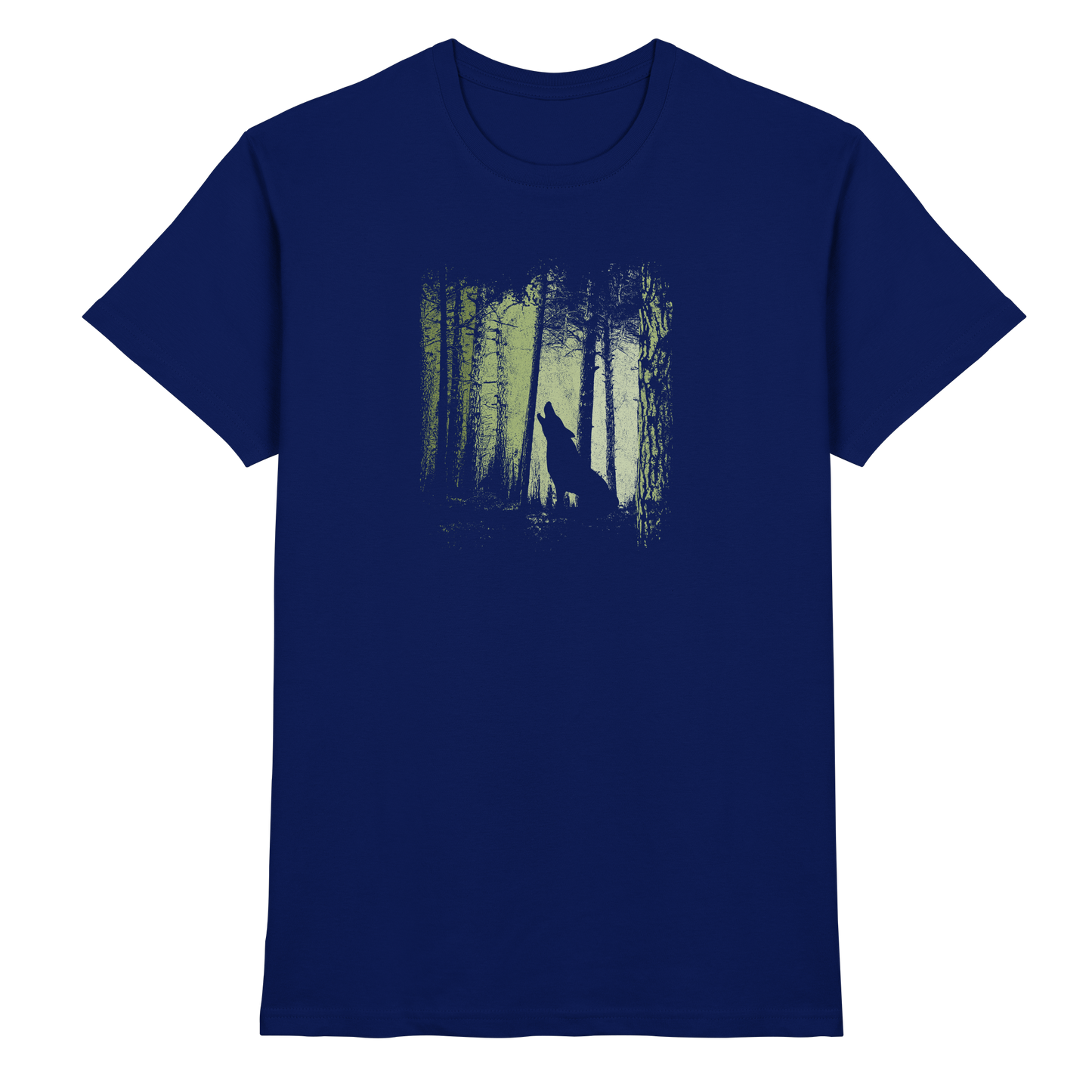 Einsamer Wolf im Zwielicht Wald  - Premium Shirt