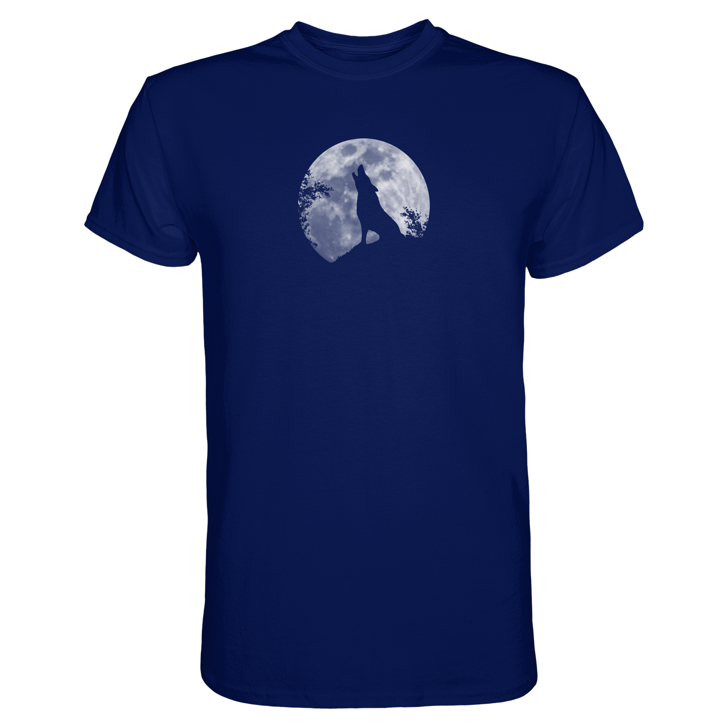Heulender Wolf Silhouette vor Vollmond - Premium Shirt