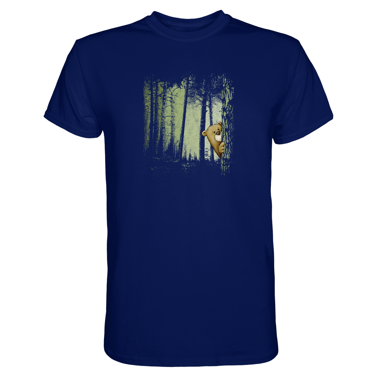 Comic Bär versteckt im Zwielicht Wald - Premium Shirt