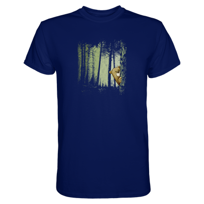 Comic Bär versteckt im Zwielicht Wald - Premium Shirt
