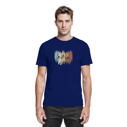 Retro Wald, Berge und Wolf  - Premium Shirt