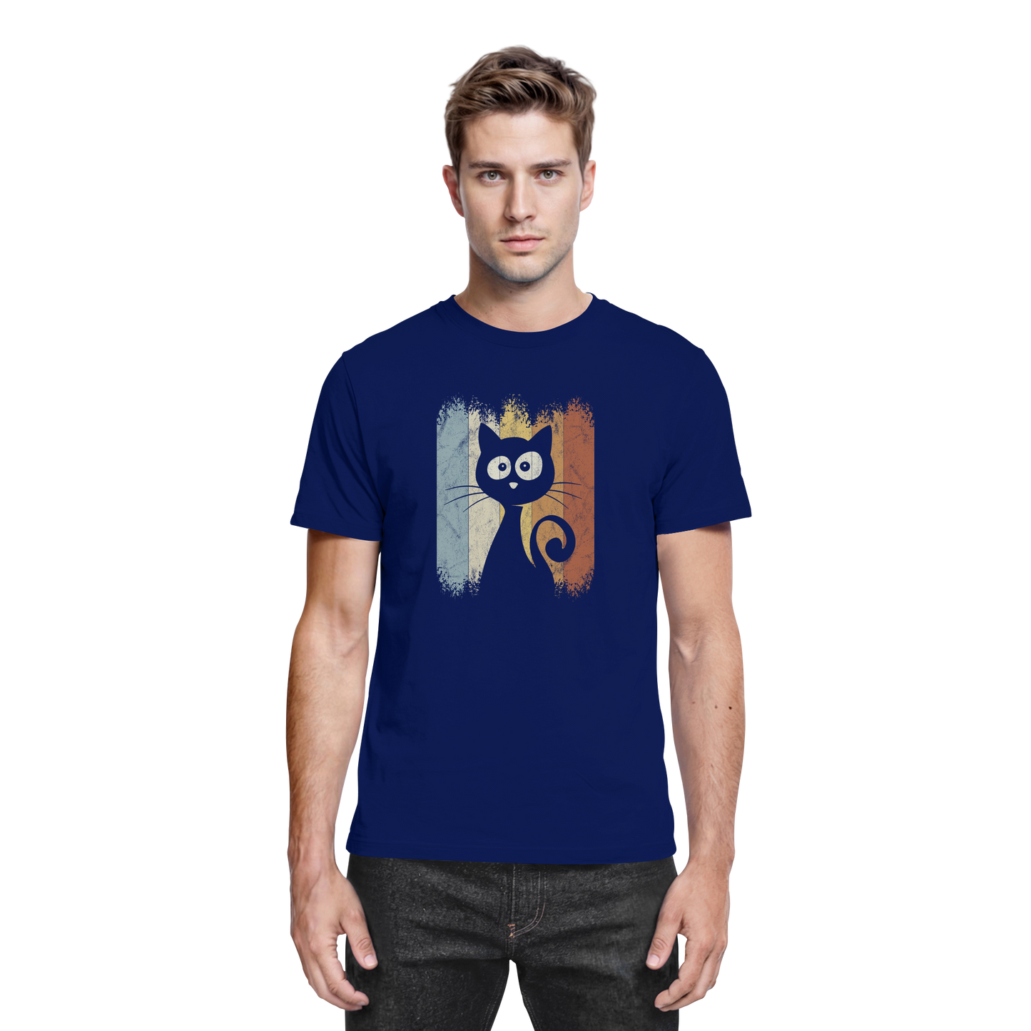 Retro Katze Silhouette - Premium Shirt