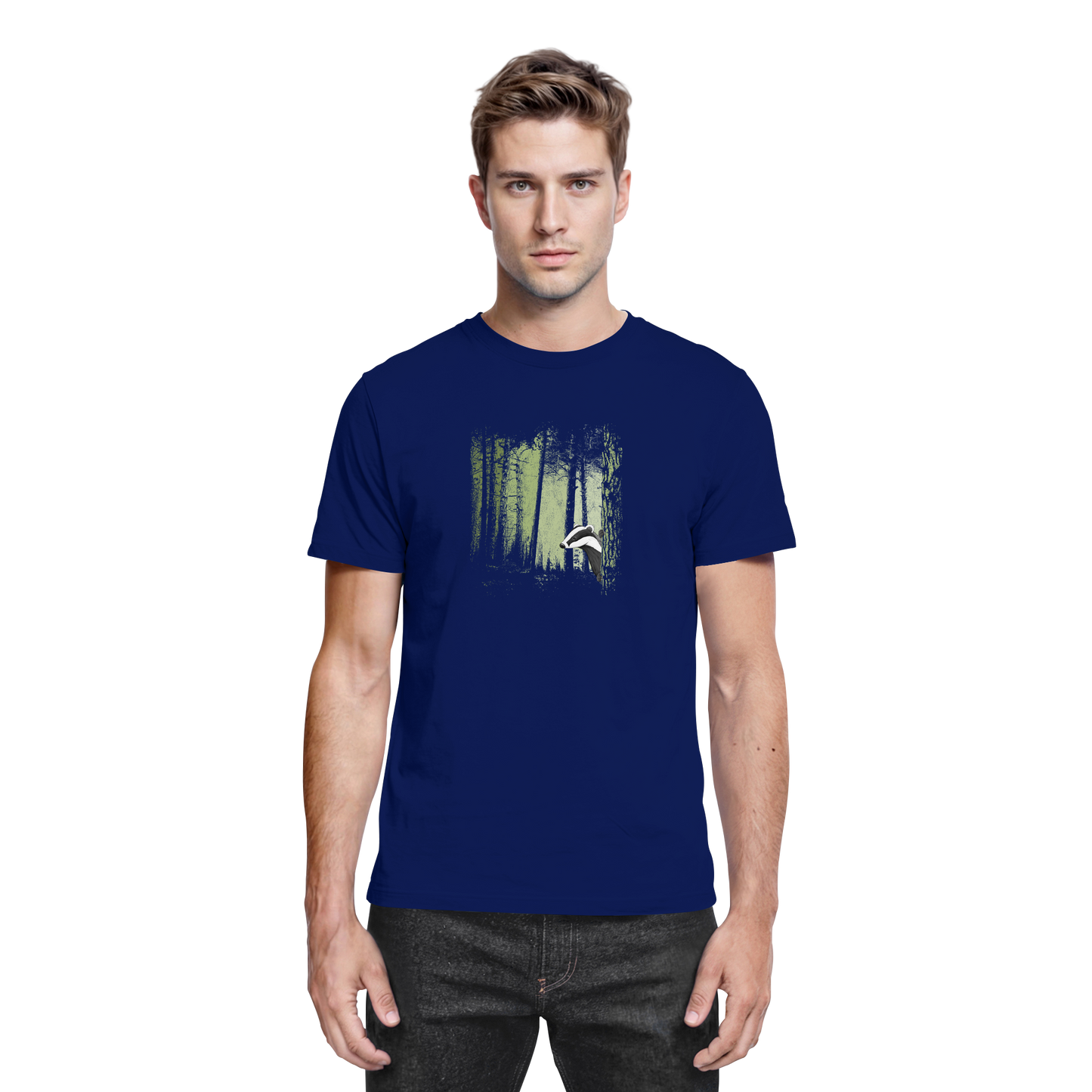 frecher Dachs im Zwielicht Wald - Premium Shirt