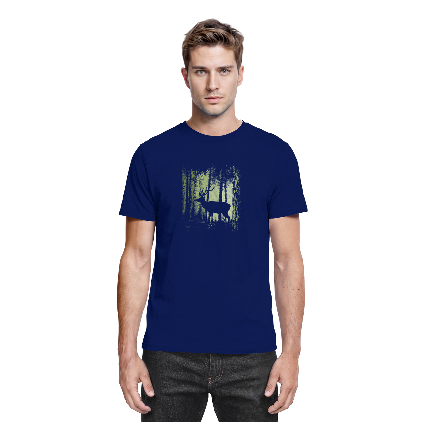 Hirsch im Zwielicht Wald - Premium Shirt