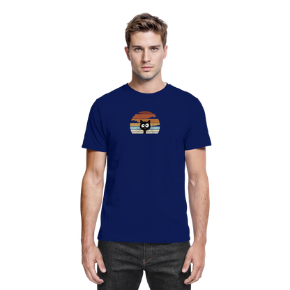 Retro schwarze Katze vor Sonnenuntergang - Premium Shirt