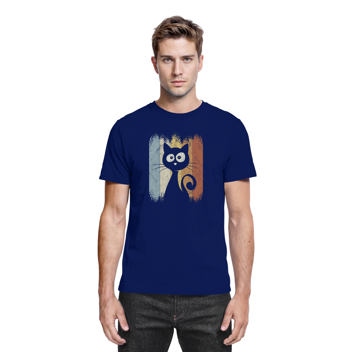 Retro Katze Silhouette - Premium Shirt